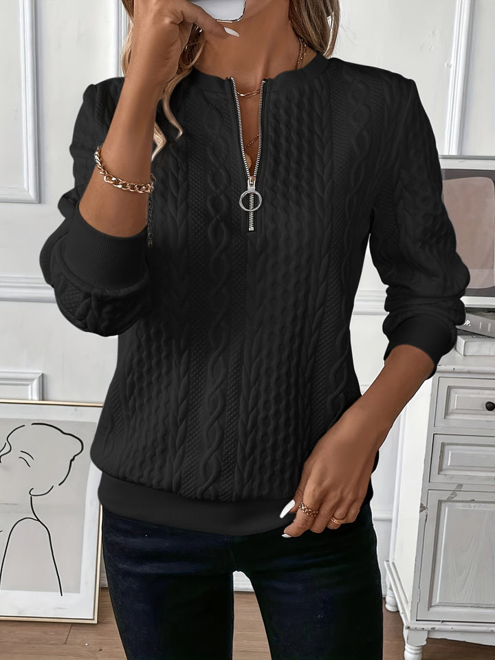 Raina | Women's Cable Knit Zip Up Sweater