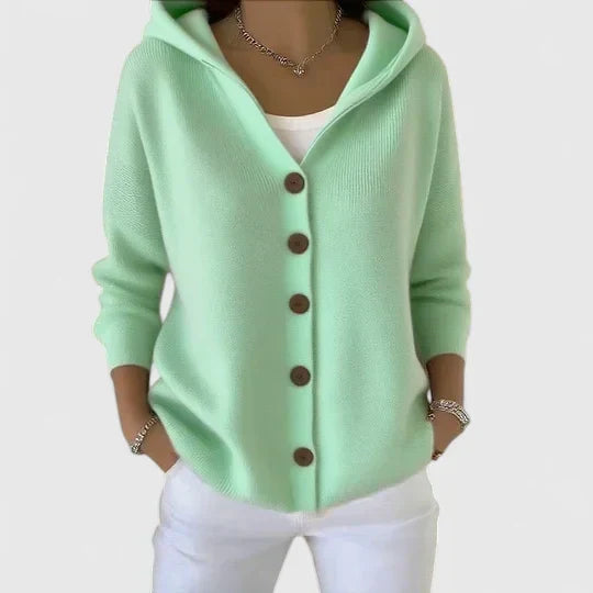 Thalassa | Women's Hooded Button Front Cardigan
