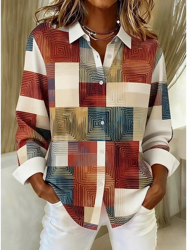 Merritt™ | Vintage Patchwork Button Front Blouse