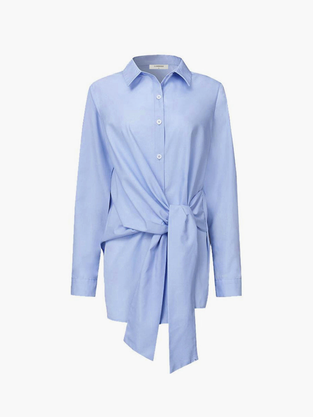 Zinnia | Women's Tie Waist Button Down Long Sleeve Shirt